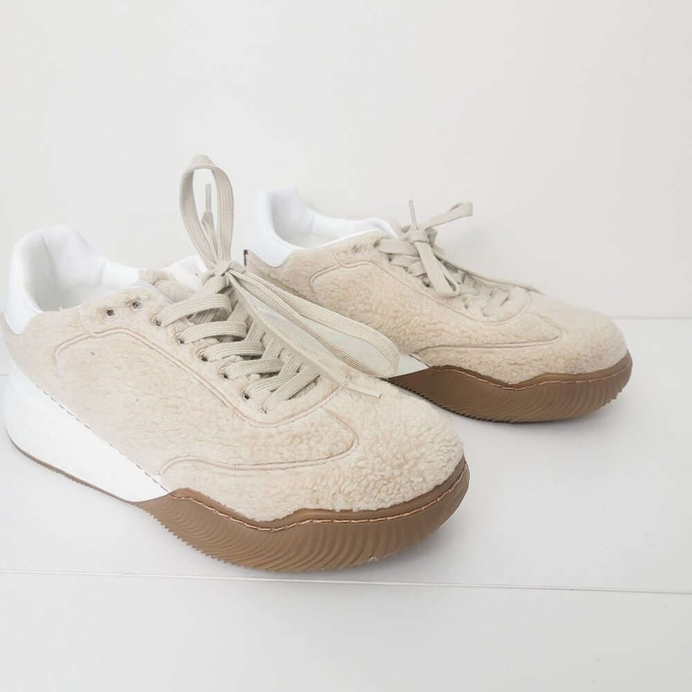 Stella McCartney Loop Alter Curl Recycled Shearling Sneakers in Beige 38 8